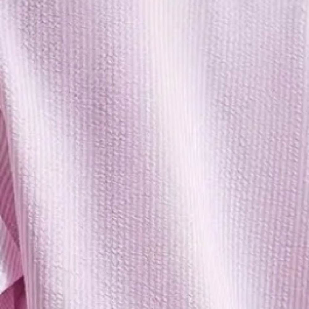 🔵 Pink & White Striped, Long Sleeve, Ruffle Trim, Buttoned Blouse - Picture 5 of 15